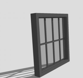 现代金属窗SU模型下载_sketchup草图大师SKP模型