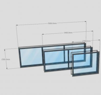 金属钢窗SU模型下载_sketchup草图大师SKP模型