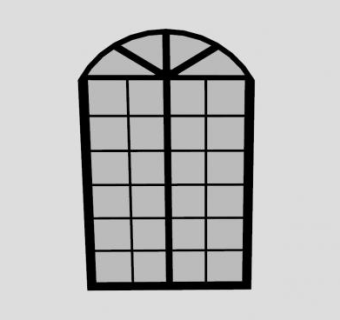 现代拱形窗扇SU模型下载_sketchup草图大师SKP模型