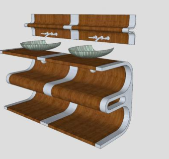 浴室柜架台盆SU模型下载_sketchup草图大师SKP模型