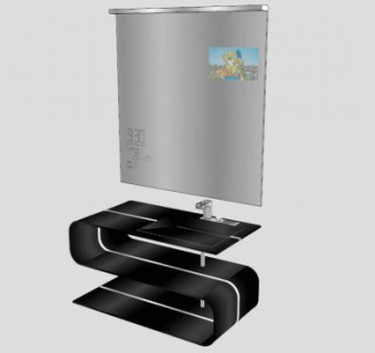 高科技浴室柜水槽SU模型下载_sketchup草图大师SKP模型