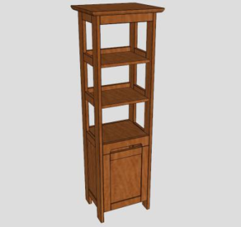 宜家实木柜浴室柜SU模型下载_sketchup草图大师SKP模型