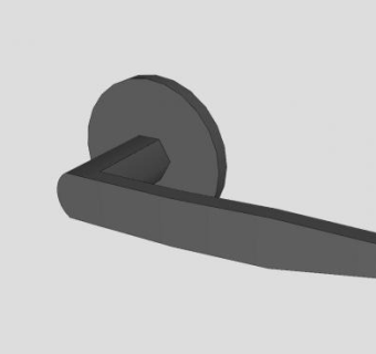 灰色杠杆式门把手SU模型下载_sketchup草图大师SKP模型