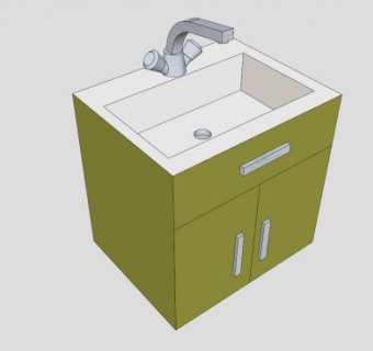 小浴室水槽橱柜SU模型下载_sketchup草图大师SKP模型