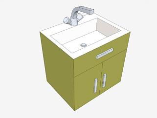 小浴室水槽橱柜SU模型下载_sketchup草图大师SKP模型