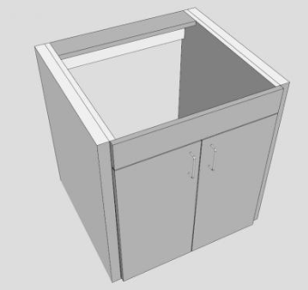 水槽底座白色卫浴柜SU模型下载_sketchup草图大师SKP模型