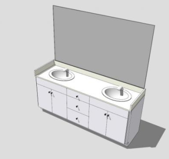 杰克吉尔白色浴室柜SU模型下载_sketchup草图大师SKP模型