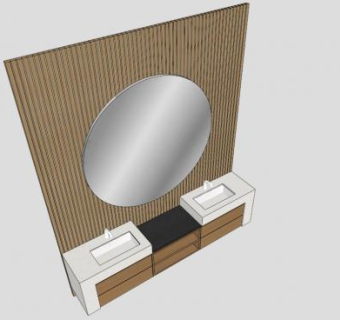 浴室两用梳妆台柜架SU模型下载_sketchup草图大师SKP模型