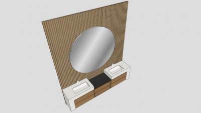 浴室两用梳妆台柜架SU模型下载_sketchup草图大师SKP模型