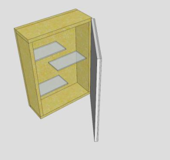 现代黄色镜柜SU模型下载_sketchup草图大师SKP模型