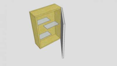现代黄色镜柜SU模型下载_sketchup草图大师SKP模型