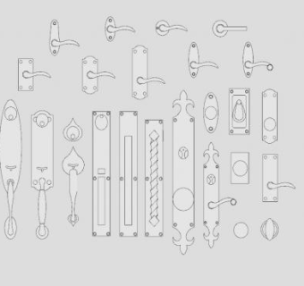 门硬件组合SU模型下载_sketchup草图大师SKP模型