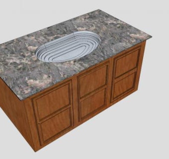 实木卫浴柜SU模型下载_sketchup草图大师SKP模型