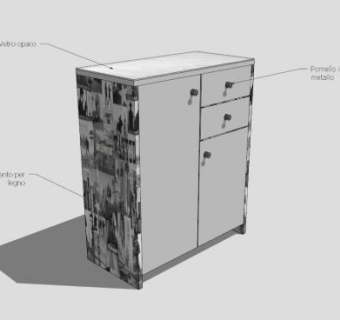现代纹理浴室柜SU模型下载_sketchup草图大师SKP模型