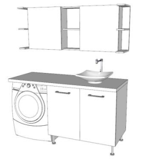 卫浴白色浴室柜SU模型下载_sketchup草图大师SKP模型
