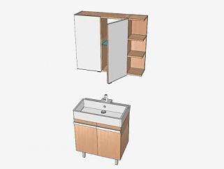 镜柜浴室柜水槽SU模型下载_sketchup草图大师SKP模型