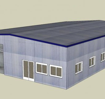 工业厂房建筑的SU模型