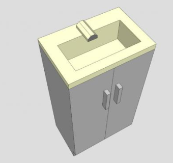 棕褐色卫浴柜架SU模型下载_sketchup草图大师SKP模型