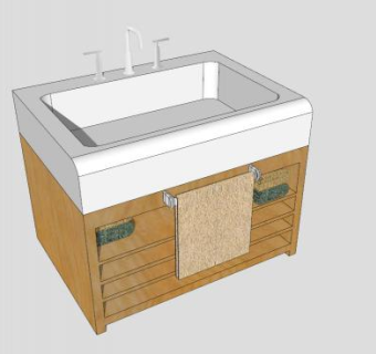 浴室盥洗台卫浴柜SU模型下载_sketchup草图大师SKP模型