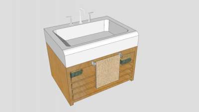 浴室盥洗台卫浴柜SU模型下载_sketchup草图大师SKP模型