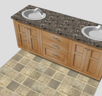 枫树浴室盥洗台SU模型下载_sketchup草图大师SKP模型