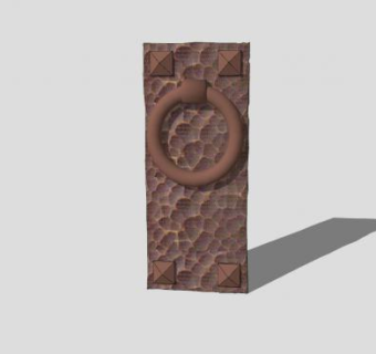 铜雕工艺门拉手SU模型下载_sketchup草图大师SKP模型