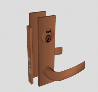 金属执手锁SU模型下载_sketchup草图大师SKP模型