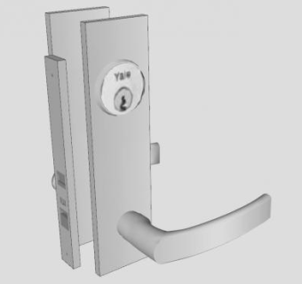 铝制手柄锁SU模型下载_sketchup草图大师SKP模型