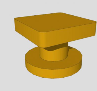 黄铜方形门把手SU模型下载_sketchup草图大师SKP模型