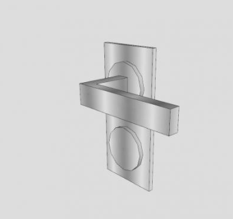 金属面板门把手SU模型下载_sketchup草图大师SKP模型
