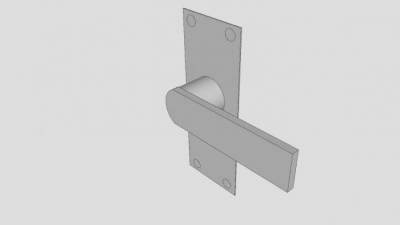 金属门把手面板SU模型下载_sketchup草图大师SKP模型