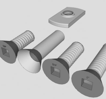 螺栓硬件SU模型下载_sketchup草图大师SKP模型