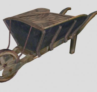 木制独轮手推车SU模型_su模型下载 草图大师模型_SKP模型