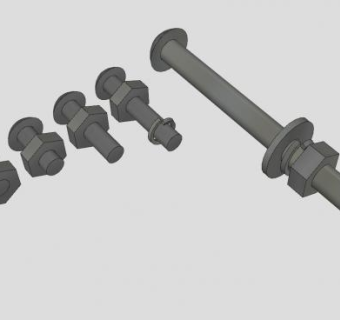 螺栓与螺母SU模型下载_sketchup草图大师SKP模型