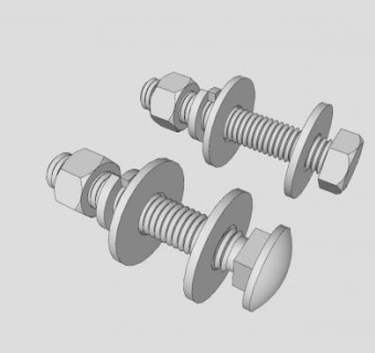六角螺栓硬件SU模型下载_sketchup草图大师SKP模型