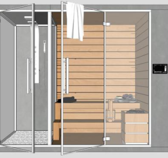 玻璃桑拿浴室SU模型下载_sketchup草图大师SKP模型