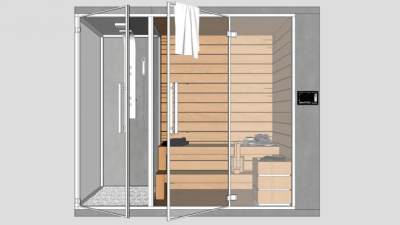 玻璃桑拿浴室SU模型下载_sketchup草图大师SKP模型