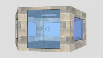 六角边浴室桑拿SU模型下载_sketchup草图大师SKP模型