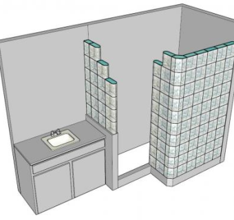 浴室玻璃沐浴器SU模型下载_sketchup草图大师SKP模型