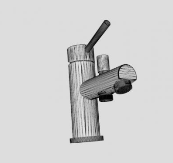 单孔面盆两用龙头SU模型下载_sketchup草图大师SKP模型