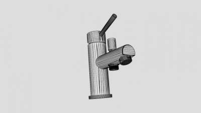 单孔面盆两用龙头SU模型下载_sketchup草图大师SKP模型