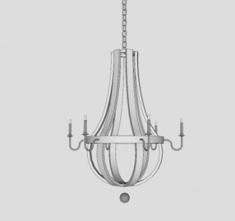6管吊灯SU模型下载_sketchup草图大师SKP模型