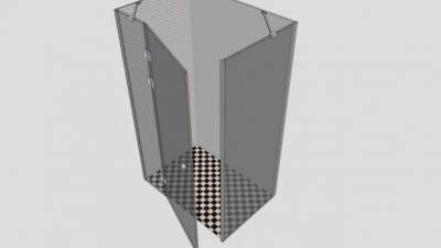 浴室灰色玻璃淋浴间SU模型下载_sketchup草图大师SKP模型