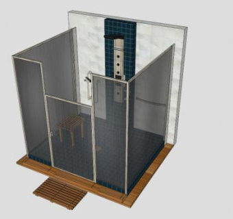 柚木大理石浴室SU模型下载_sketchup草图大师SKP模型