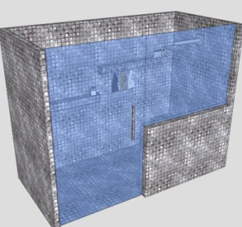 沐浴间浴室澡房SU模型下载_sketchup草图大师SKP模型