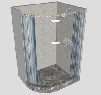 卫生间澡房淋浴室SU模型下载_sketchup草图大师SKP模型