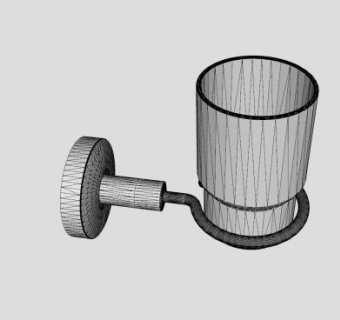 不锈钢漱口杯架SU模型下载_sketchup草图大师SKP模型
