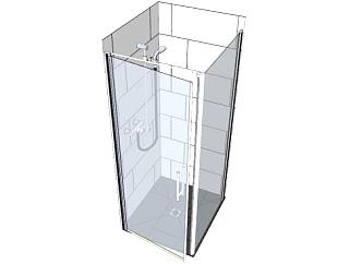 现代玻璃沐浴器SU模型下载_sketchup草图大师SKP模型