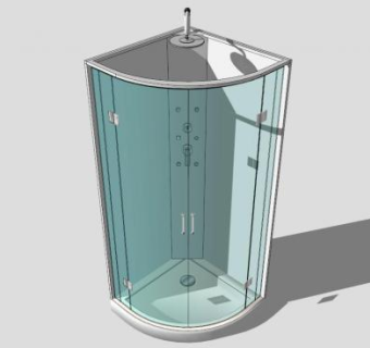 角落玻璃淋浴器SU模型下载_sketchup草图大师SKP模型