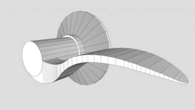 金属杠杆门把手SU模型下载_sketchup草图大师SKP模型